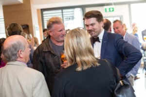 Brian Walsh greeting guests at the Launch of the Pigeon House Clontarf
