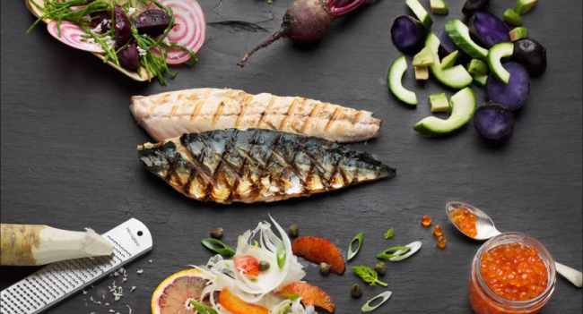 Grilled Mackerel with a Selection of Salads Recipe by Johan van der Merwe