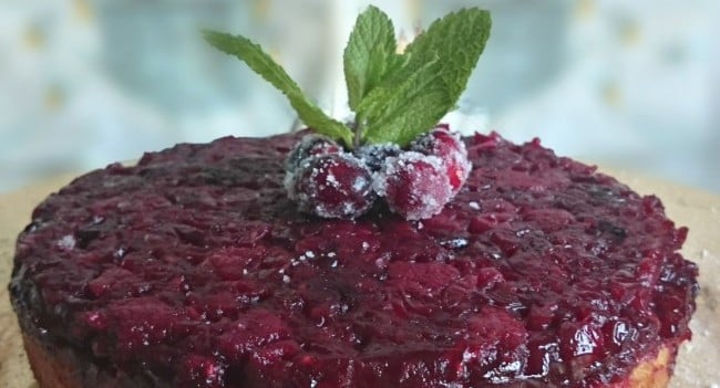Karyn Ryan Cranberry and Raspberry Upside Down Cake