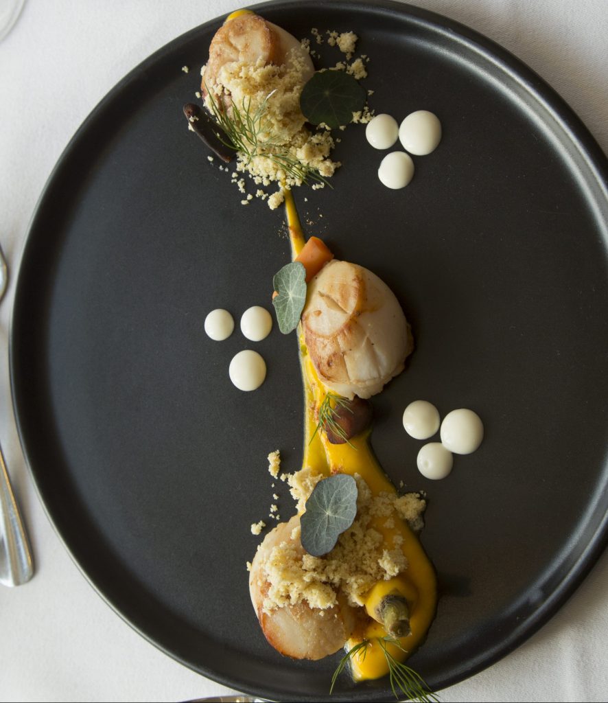 West Coast Scallops dish by Chef John Nagle Dunboyne Castle Hotel
