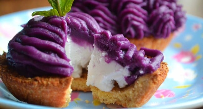 Purple Sweet Potato Mousse Tartlets Recipe by My Nutrition