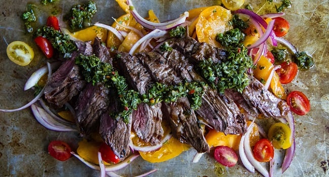 Grilled Skirt Steak with Chimichurri Recipe from Pure Delicious Cookbook