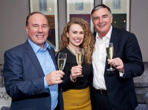 Michael Barry, Kate Barry and Neil McGuigan at the launch of McGuigans new wines in One Pico
