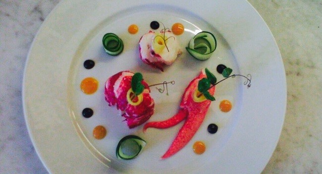 Butter Poached Lobster Recipe with Cucumber & Mango by Chef Benjamin Patterson
