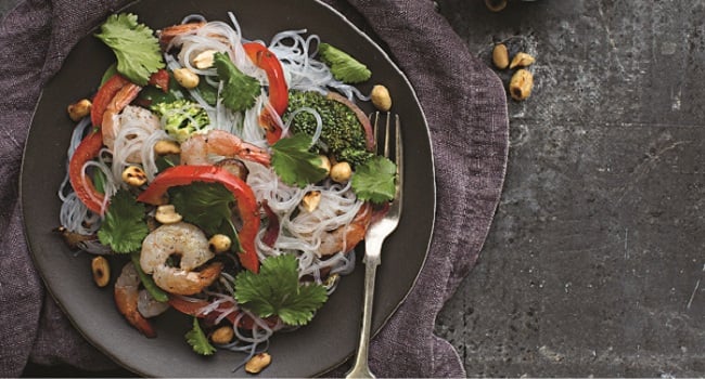 Colourful Prawn and Vegetable Noodle Salad Recipe by Roz Purcell