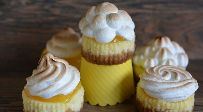 Mini Lemon Meringue Pie Cheesecakes Recipe by Karyn Ryan