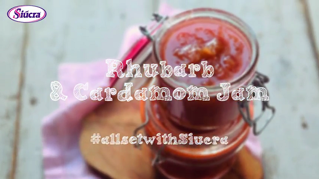 Rhubarb and Cardamom Jam Recipe Video from Siúcra