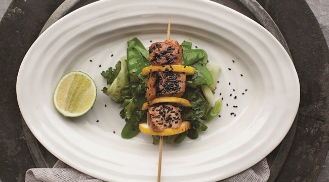 Sesame Salmon Skewers Recipe by Catherine Fulvio