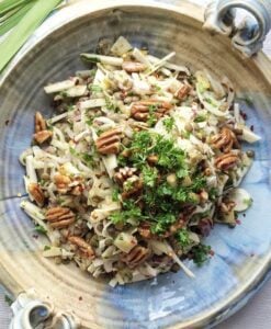 Fennel, Celeriac & Pear Autumn Salad Recipe with Candied Pecans by The Honest Project