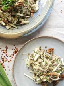 Fennel, Celeriac & Pear Autumn Salad Recipe with Candied Pecans by The Honest Project