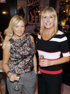 Jacq Nolan and Romy Carroll at BALFES Dublin attending the official Irish launch party for Thomson & Scott Skinny Prosecco