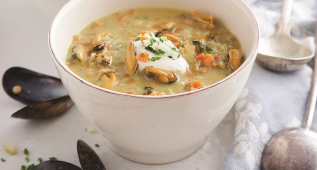 Curried Mussel Soup Recipe by Catherine Fulvio