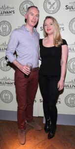 Wayne Cronin and Emma Klyne at the Dublin launch of Sullivans Brewing Company at Lemon & Duke,Royal Hibernan Way,Dublin Picture Brian Mcevoy No repro fee for one use