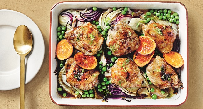 Clementine Roast Chicken Tray Bake Recipe by M&S