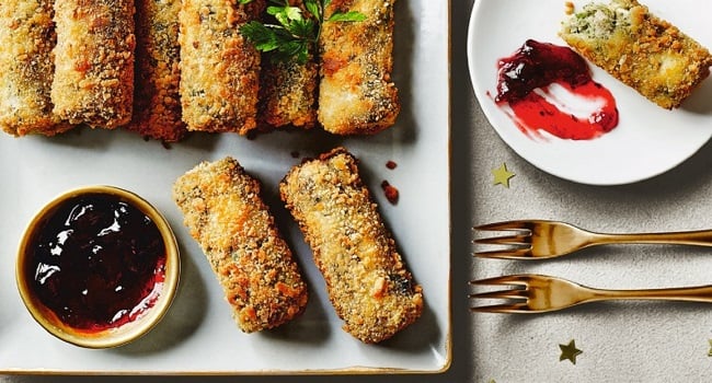 Festive Turkey Tapas Croquettes with a Cranberry Dip