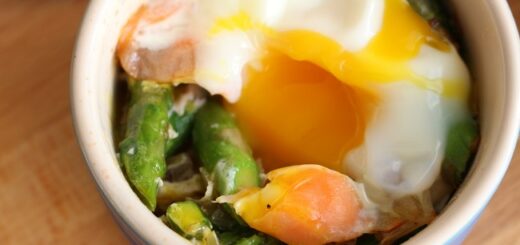 Baked Eggs Recipe with Smoked Salmon & Asparagus from The Wonky Spatula