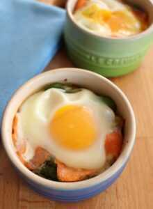 Baked Eggs Recipe with Smoked Salmon & Asparagus from The Wonky Spatula,