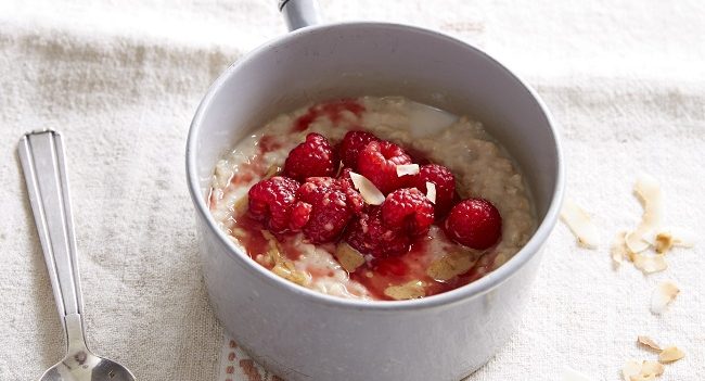 Raspberry and Coconut Oat Porridge Recipe The FODMAP Friendly Kitchen Cookbook