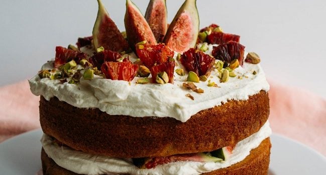 Blood orange spelt sponge cake