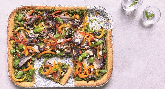 Roasted Pepper and Onion Tart Recipe from Eat Smart
