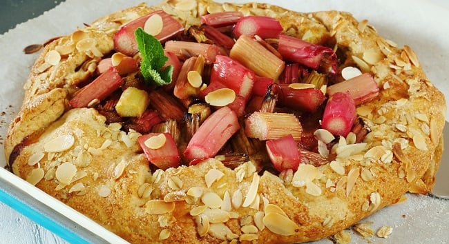 Rhubarb galette recipe with ginger frangipan