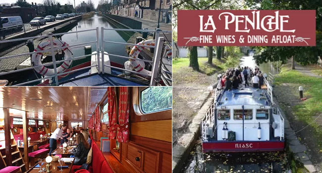 Win a Cruise Around Dublin's Grand Canal with Dinner for two and a Bottle of Wine Aboard La Paniche