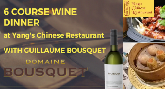 Enjoy a Six Course Bousquet Wine Dinner at Yang's of Clontarf Next April 18th