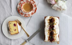 Lemon Raspberry Hibiscus Loaf Cake Recipe from Cove Cake Design