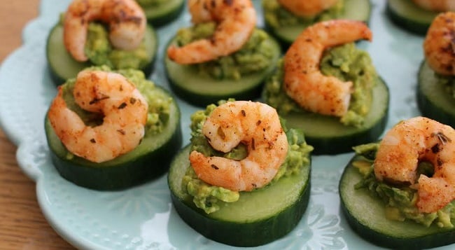 prawn and avocado bites prawn