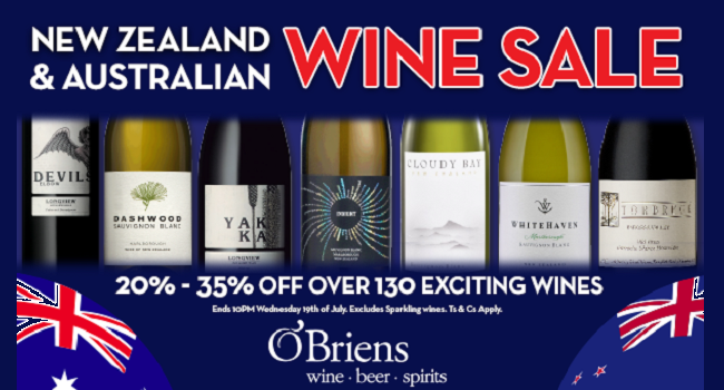 New World Wonders: O'Briens Wine New Zealand and Australian Sale is On Now