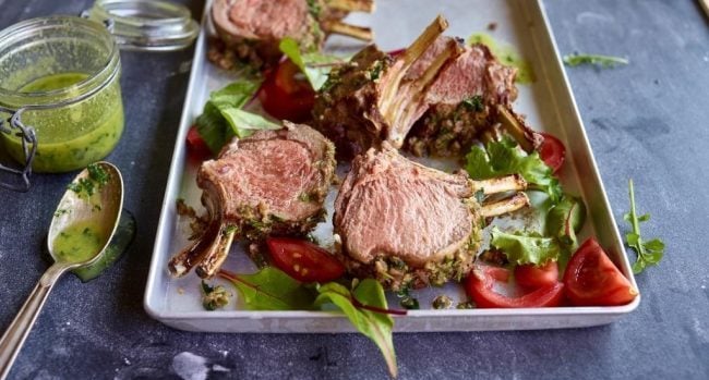 TastyEasyLamb Rack of lamb with anchovies and garlic - compressed