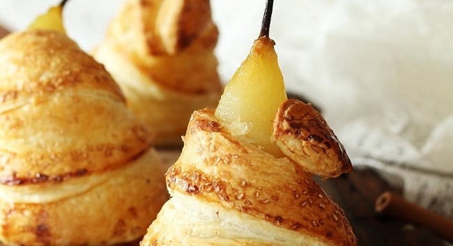 Puff pastry poached pear recipe