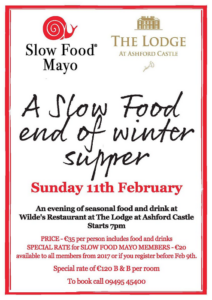 Celebrate the End of Winter with Slow Food Mayo at The Lodge at Ashford Castle
