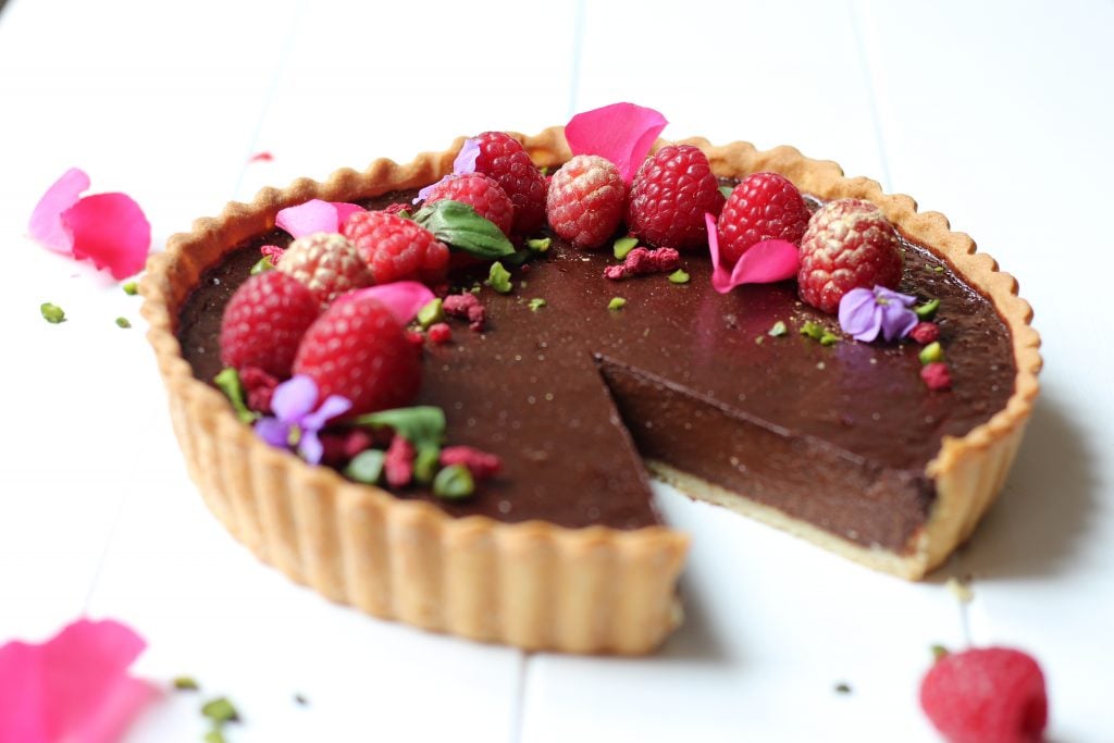 Dark Chocolate Raspberry Tart