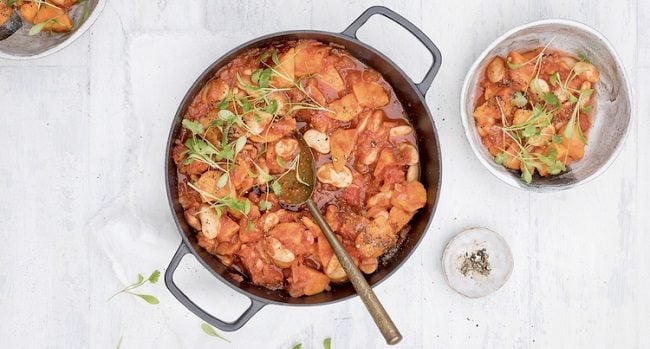 Sweet potato and butterbean stew