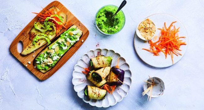 Roast Aubergine Rolls Recipe