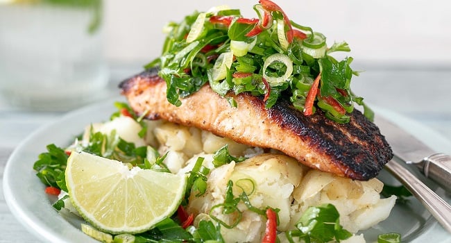Spicy Salmon with Chilli Lime Sauce Recipe From Siúcra x Catherine Fulvio