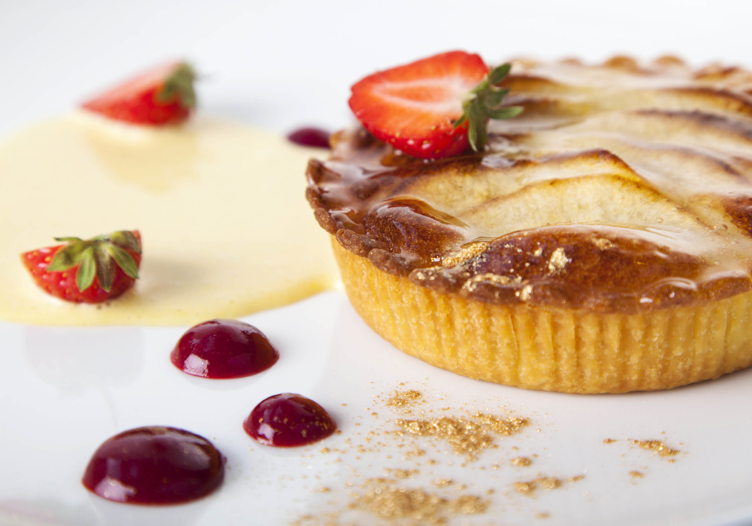 Apple Raspberry Tart French Apple Tart with Crème Anglaise & Raspberry Coulis by Chef Igor ...