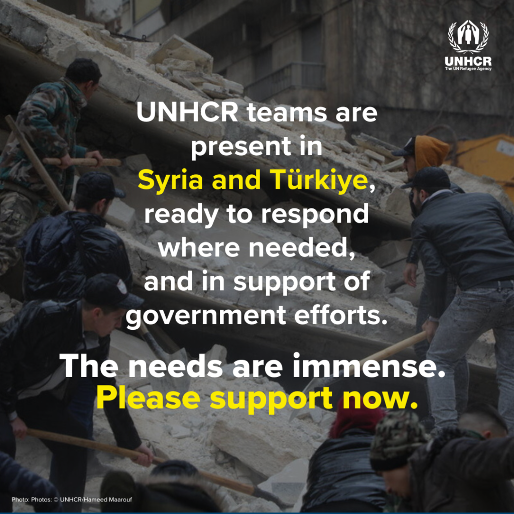 UNHCR Blasta Books Turkey and Syria