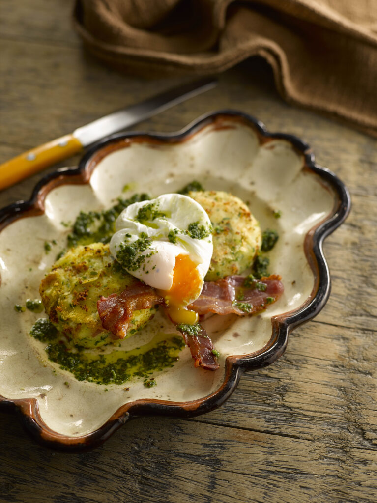 Potato Cakes Recipe with Bacon, Eggs and Mojo Sauce by Bord Bia