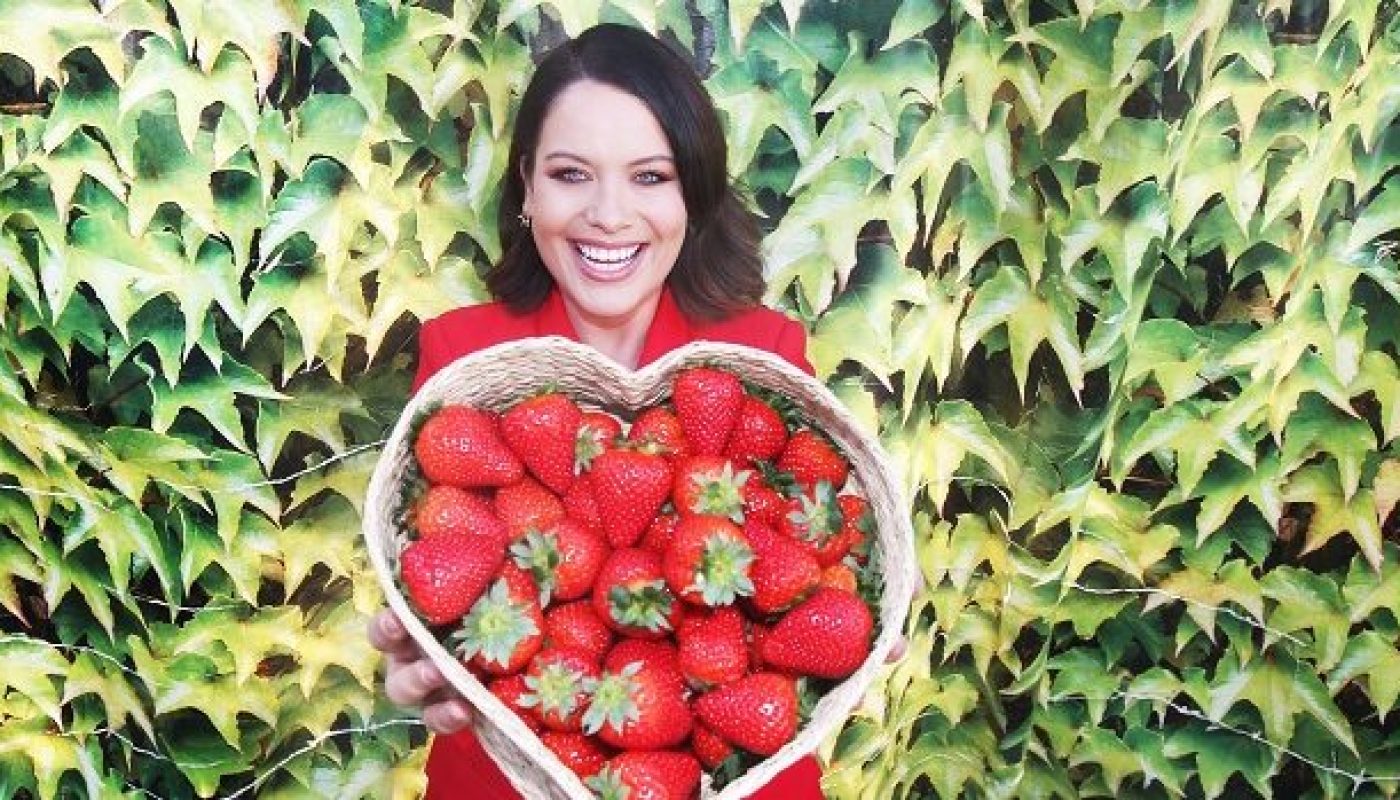 Aldi strawberries with Michele McGrath