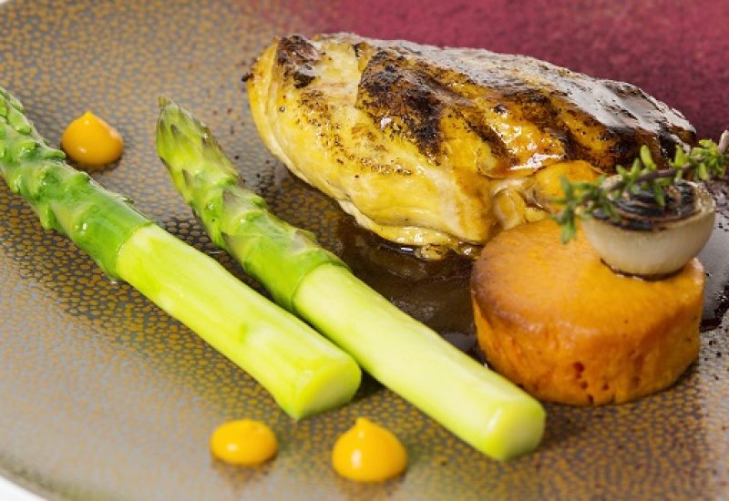 Corn-fed Chicken Green Asparagus, Roast Sweet Potato, Honey & Thyme Jus By Chef Igor From The Gibson