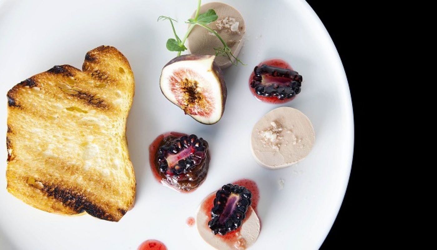 Chicken Liver Pate With Fig Chutney, Toasted Brioche, Fleur de Sel, Blackberry Compote Recipe By Che Igor From The Gibson