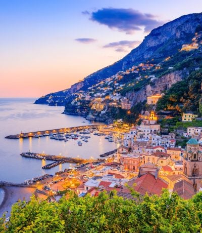Amalfi,Coast,,Italy.,View,Of,The,Amalfi,Town,At,Sunset.