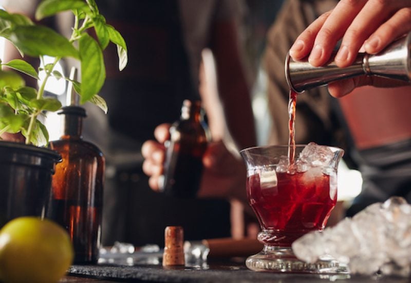 Bartender preparing fresh cocktail