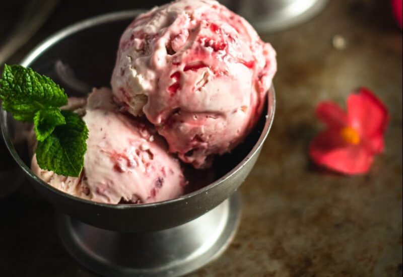 3 ingredients Rasperry and Mint Icecream (2)