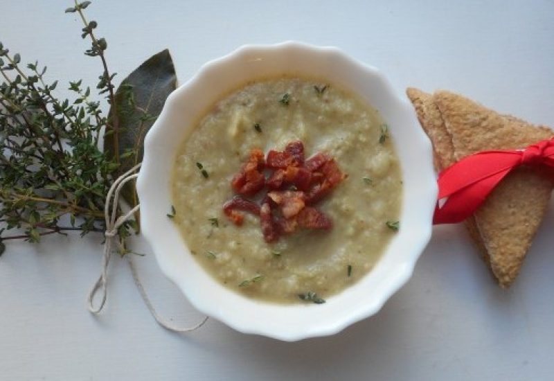 Celeriac, Thyme and Crispy Pancetta Soup