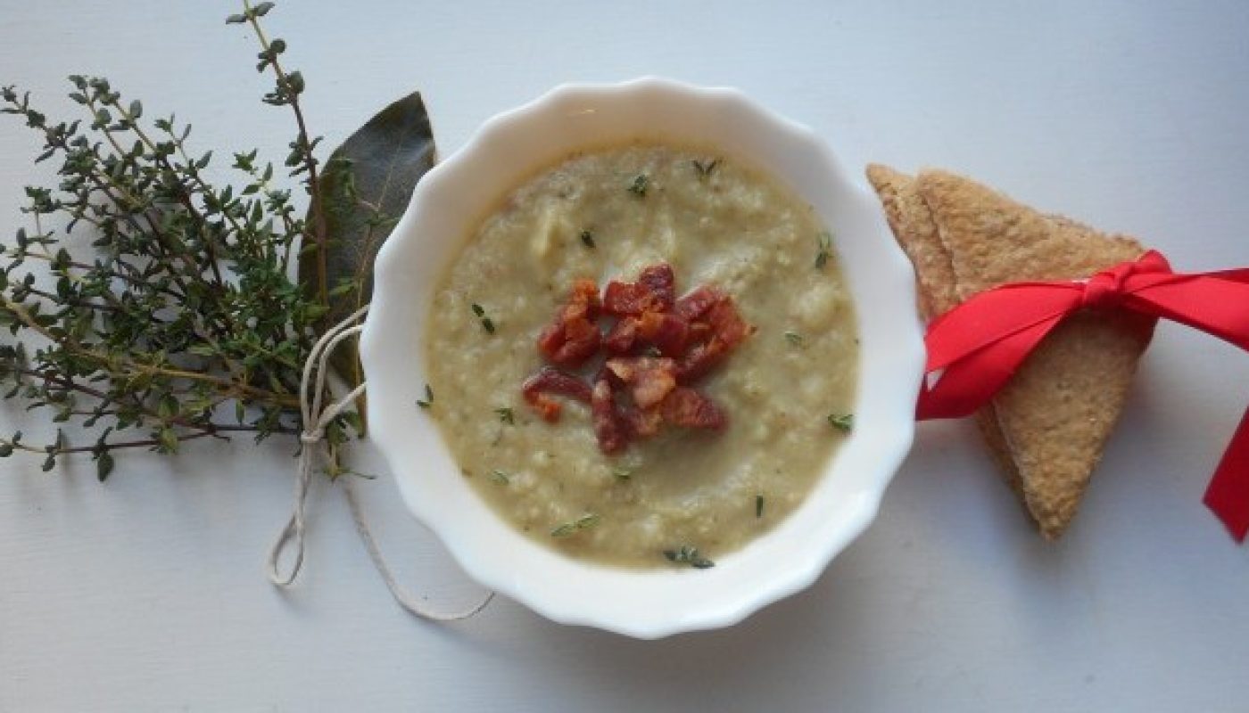 Celeriac, Thyme and Crispy Pancetta Soup
