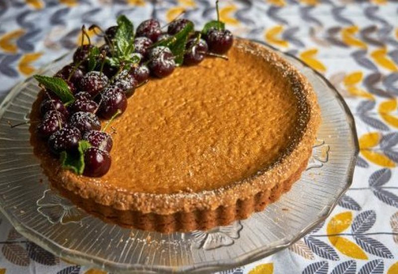 Baked Irish Coffee Cheese Cake with Cherry Sauce 04