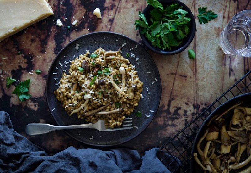 Wild Mushroom Barley Risotto Recipe By Monika Coghlan